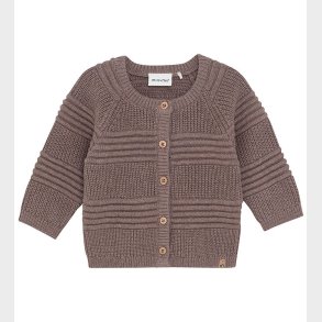 Minymo Cardigan - Strik - Dark Brown Melange