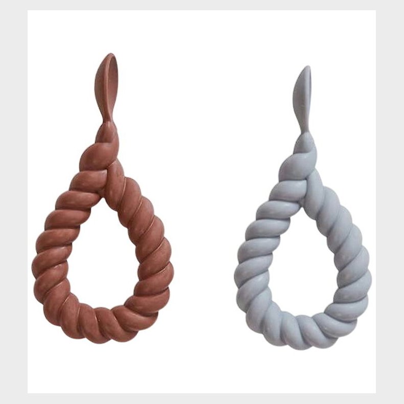 OYOY Skeer - 2-pak - Mellow - Dusty Blue/Choco