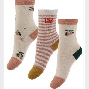 Liewood Strmper - 3-pak - Silas - Peach Sea Shell Mix