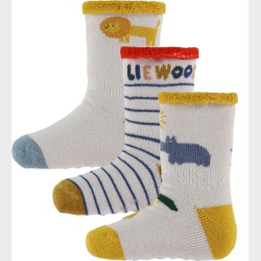 Liewood Strmper - 3-pak - Eloy - Safari/Sandy Mix