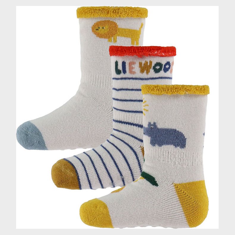 Liewood Strmper - 3-pak - Eloy - Safari/Sandy Mix