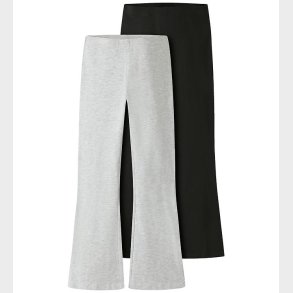 Name It Bukser - 2-pak - MkfVivii - Light Grey Melange/Sort