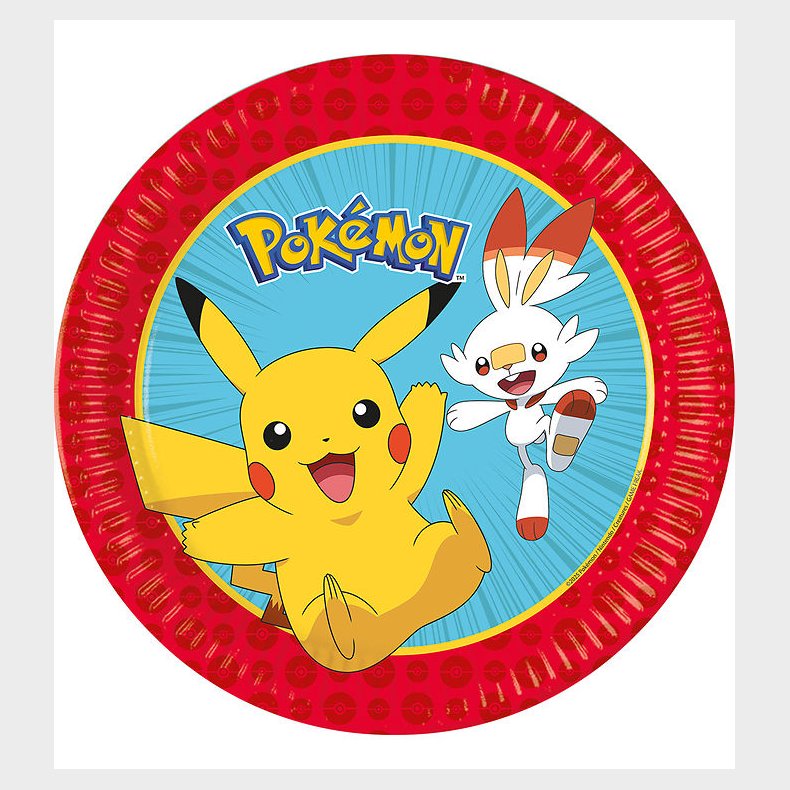 Decorata Party Paptallerkner - 8-pak - 23 cm - Pokmon