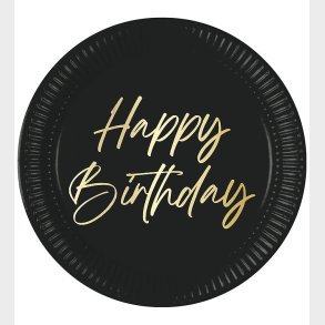 Decorata Party Paptallerkner - 8-pak - 23 cm - Elegant Happy Bir