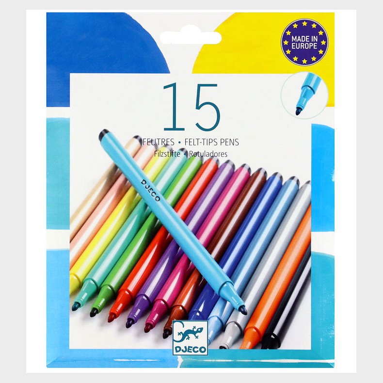 Djeco Tuscher - 15 stk. - Multifarver