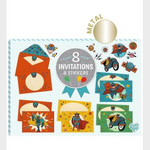 Djeco Invitationer - Superhelte