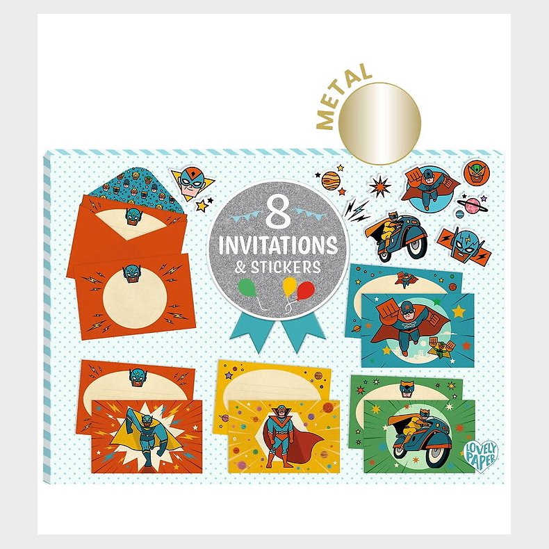Djeco Invitationer - Superhelte