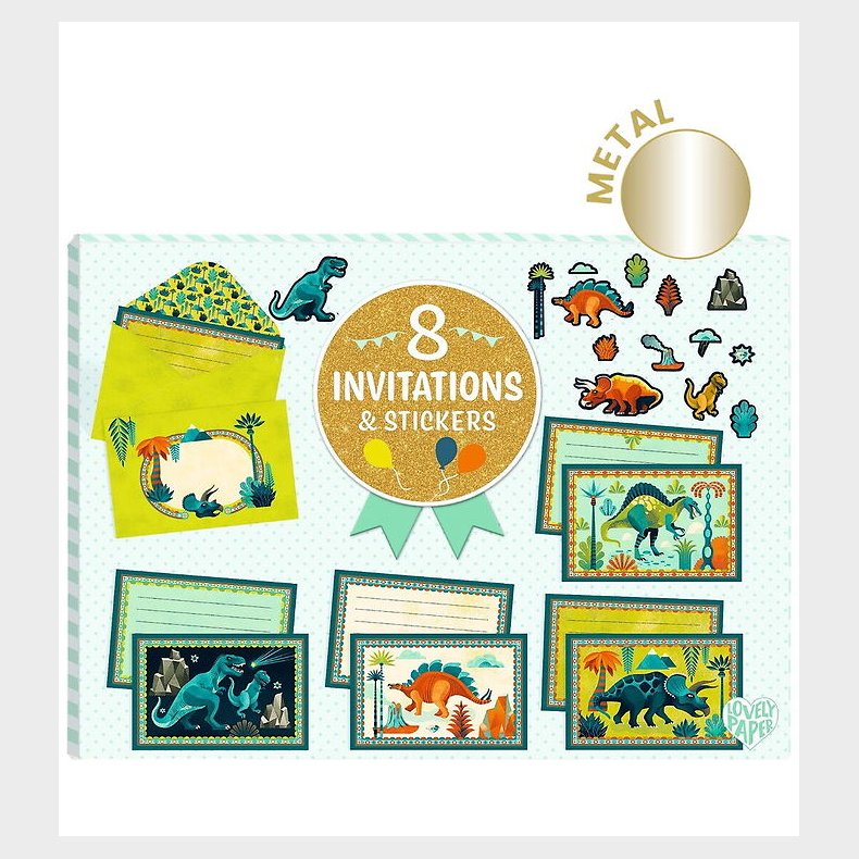 Djeco Invitationer - Dino