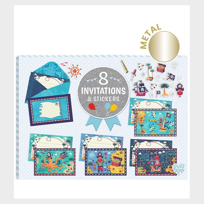 Djeco Invitationer - Pirater