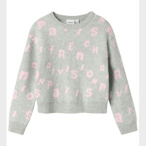 Name It Bluse - Strik - NkfOline - Light Grey Melange