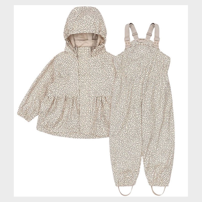 Konges Sljd Regntj m. Fleece - PU - Rainy Palme - Milk Tank