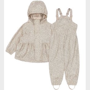 Konges Sljd Regntj m. Fleece - PU - Rainy Palme - Milk Tank