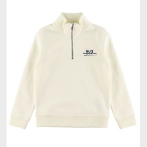 GANT Sweatshirt - Graphic - Half Zip - Cream