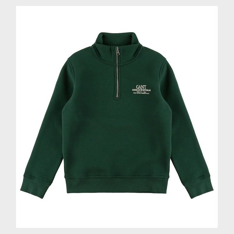GANT Sweatshirt - graphic - Half Zip - Tartan Green