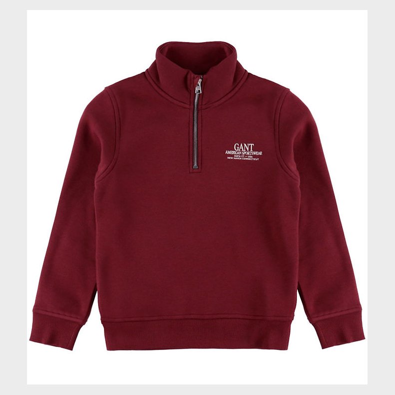 GANT Sweatshirt - Graphic - Half Zip - Plumped Red