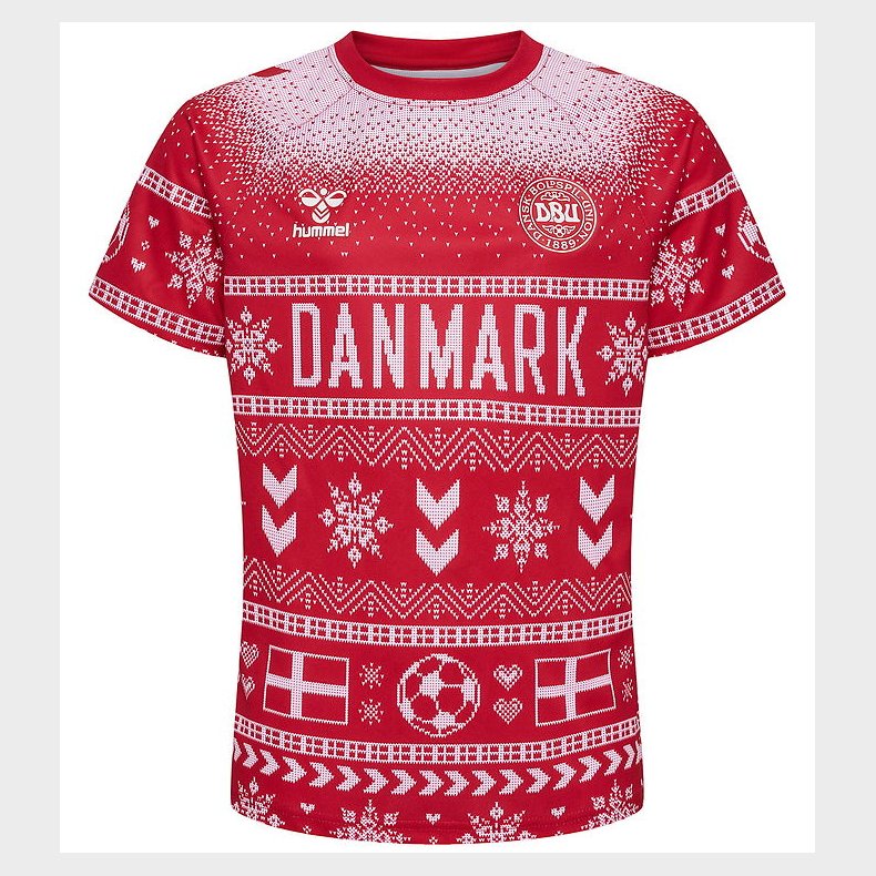 Hummel T-shirt - hmlDBU Fan XMAS - Tango Red