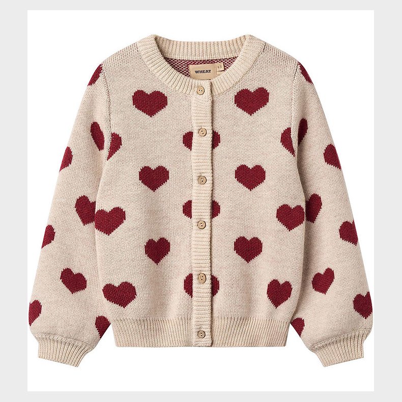 Wheat Cardigan - Strik - Hearts - Offwhite Melange
