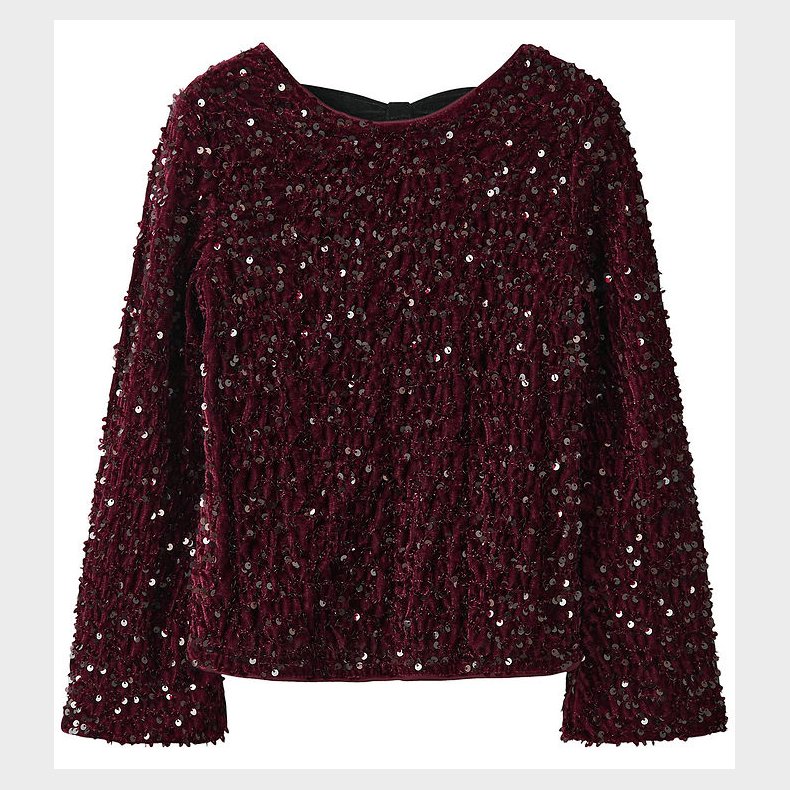 Name It Bluse - NkfRusitta - Burgundy/Black Bow m. Palietter