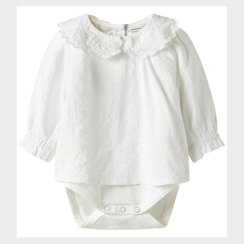 Name It Skjortebody - NbFRixi - Bright White/Lurex