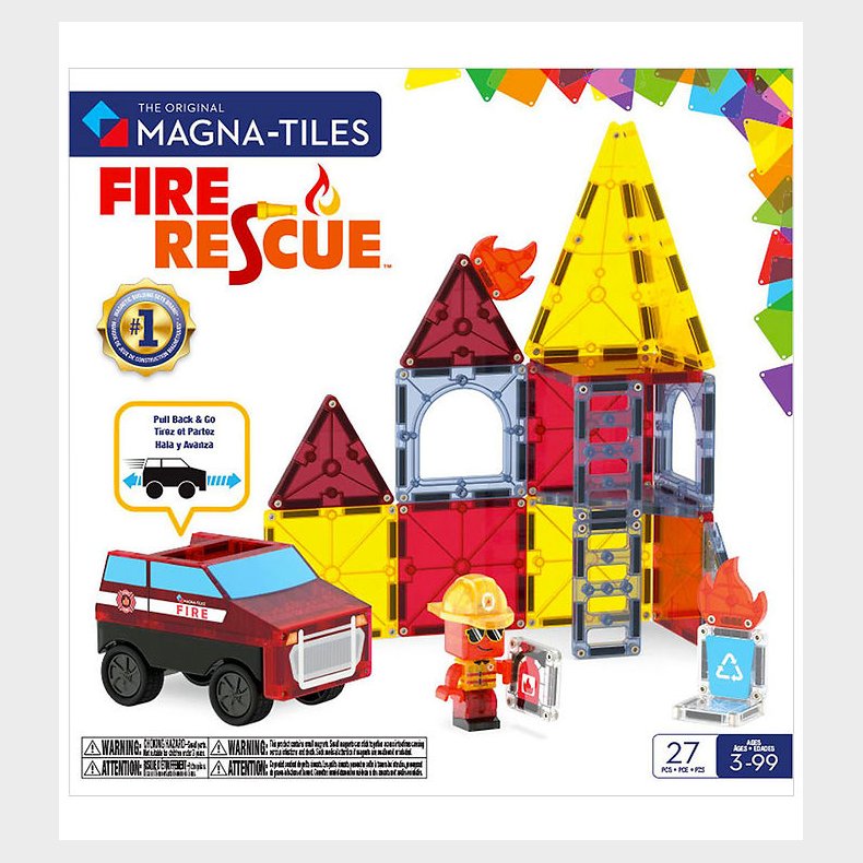 Magna-Tiles Magnetst - 27 Dele - Fire Rescue + MicroMAGS