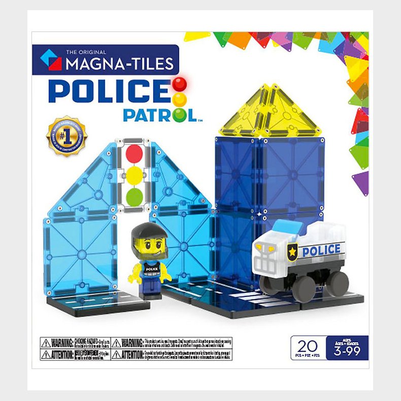 Magna-Tiles Magnetst - 20 Dele - Police Patrol