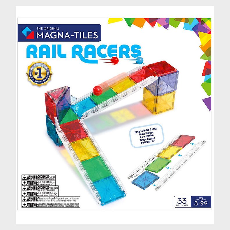 Magna-Tiles Magnetst - 33 Dele - Small Rail Racer + MicroMAGS