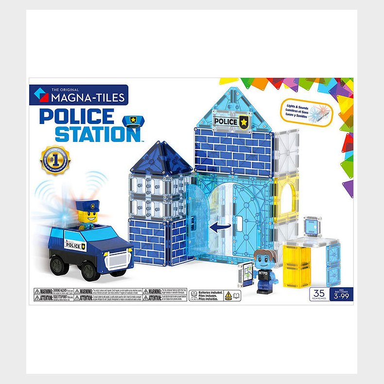 Magna-Tiles Magnetst - 35 Dele - Police Station + MicroMAGS
