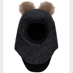 Huttelihut Elefanthue - Uld/Bomuld - 2-lags - Dark Grey Melange