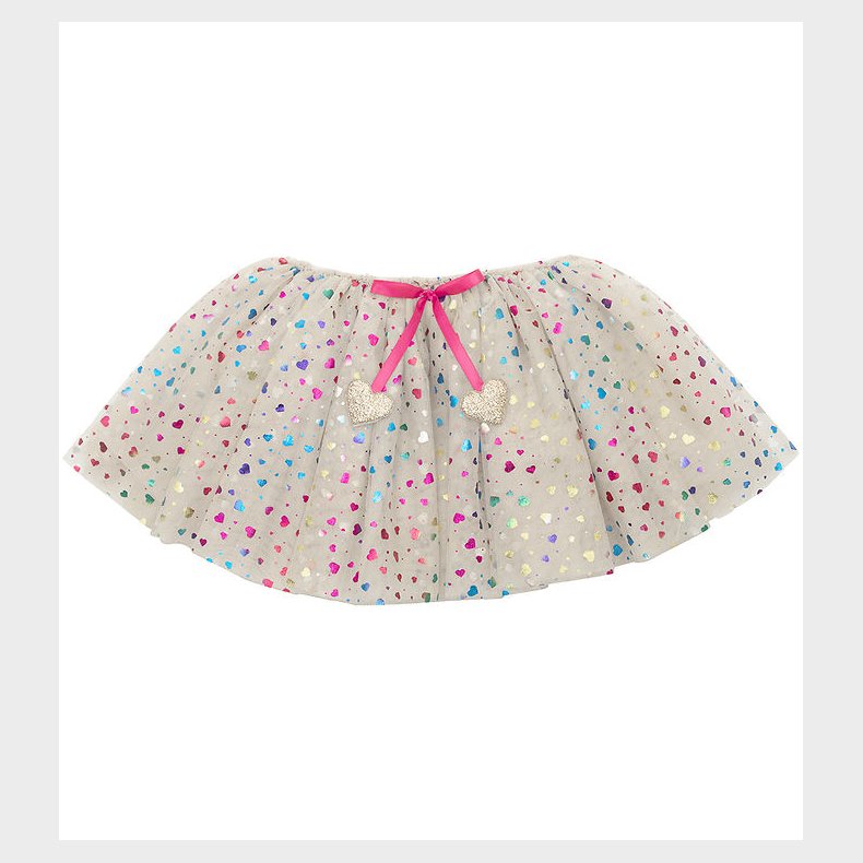 Mimi & Lula Tylskrt - Beige Rainbow Hearts