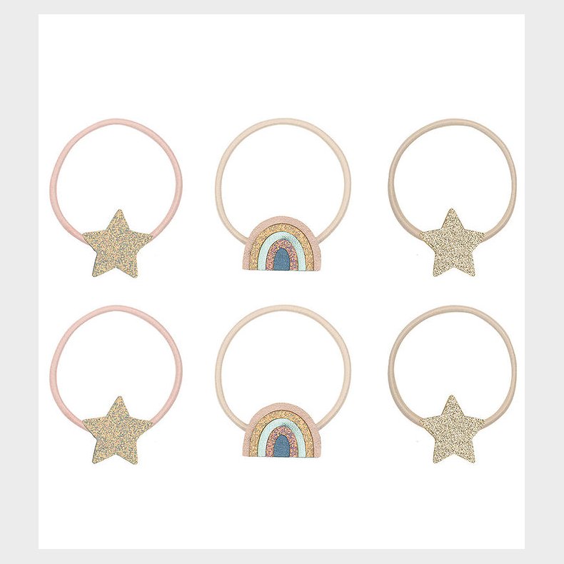 Mimi & Lula Hrelastikker - 6-pak - Rainbow & Star Celeste