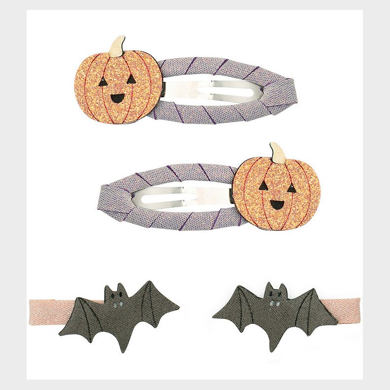 Mimi & Lula Hrspnder - 4-pak - Pumpkin & Bat Halloween