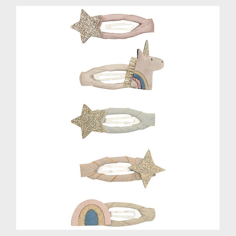 Mimi & Lula H�rsp�nder - 5-pak - 4 cm - Mini Unicorn Celeste