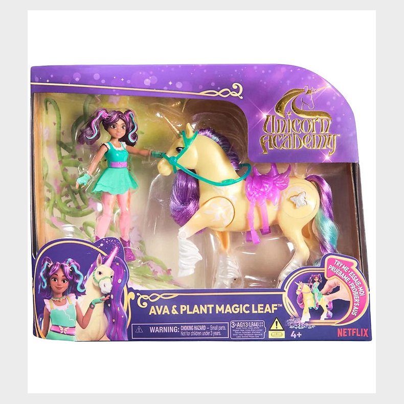 Unicorn Academy Legetjsfigurer - Ava & Plant Magic Leaf