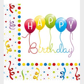 Decorata Party Servietter - 20-pak - 33*33 cm - Happy Birthday S