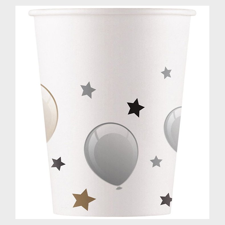 Decorata Party Papkrus - 8-pak - 200 ml - Milestone Happy Birthd