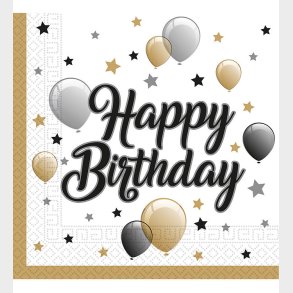 Decorata Party Servietter - 20-pak - 33*33 cm - Milestone Happy