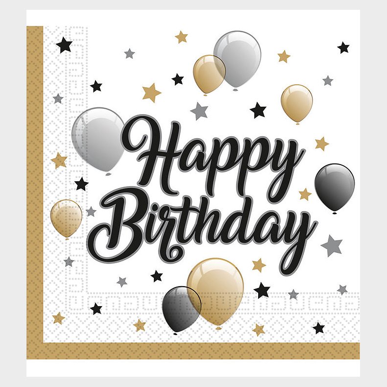 Decorata Party Servietter - 20-pak - 33*33 cm - Milestone Happy