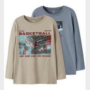 Name It Bluse - 2-pak - NkmVoto - Island Fossil/Flint Stone Hock