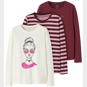 Name It Bluse - 3-pak - NkfNiana - Lilac Sachet/Lilac Stripe+Clo