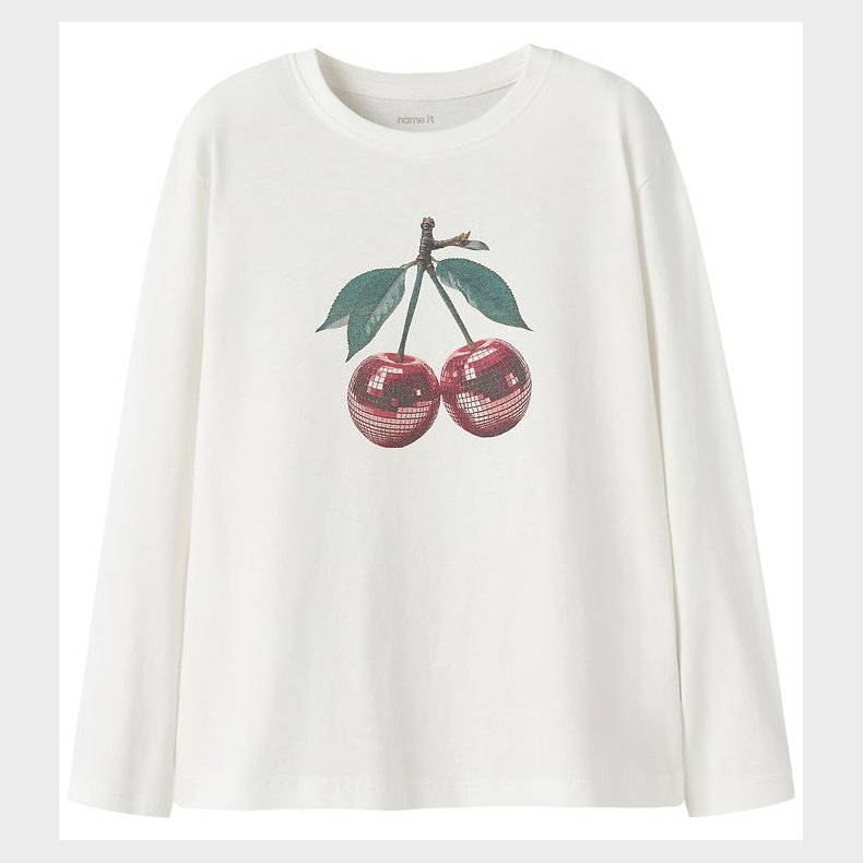 Name It Bluse - NkfVotea - Cloud Dancer/Cherry Disco