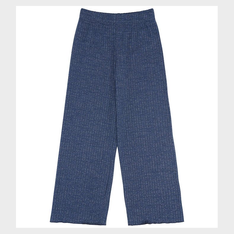 The New Bukser - Rib - TnRina - Glitter - Wide - Navy Blazer