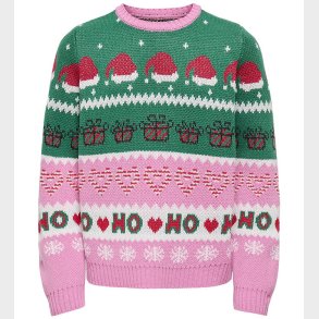 Kids Only Bluse - Strik - Jul - Fuchsia Pink/W. Green Jacket/CD/