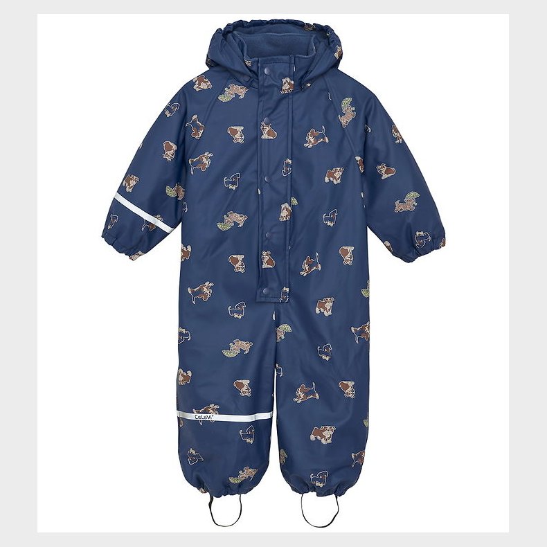 CeLaVi Regndragt m. Fleece - PU - Oceania m. Print