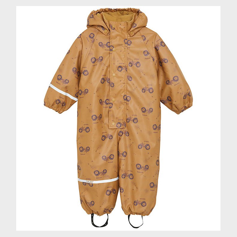 CeLaVi Regndragt m. Fleece - AOP - Apple Cinnamon