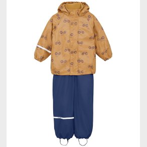 CeLaVi Regntj m. Fleece - AOP - Apple Cinnamon