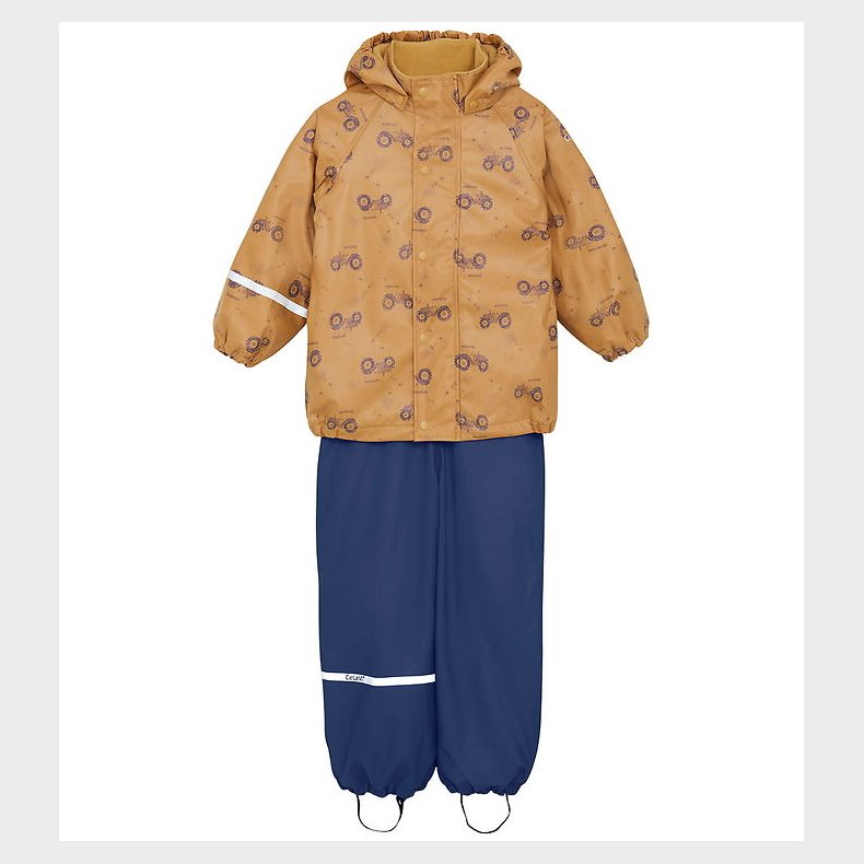 CeLaVi Regntj m. Fleece - AOP - Apple Cinnamon