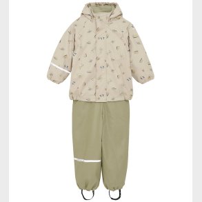 CeLaVi Regnt�j m. Seler/Fleece - Recycle PU - White Pepper m. Pr