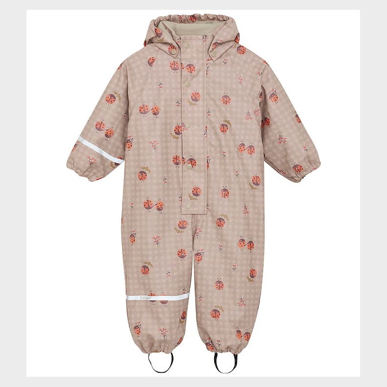 CeLaVi Regndragt m. Fleece - AOP - Nasturtium