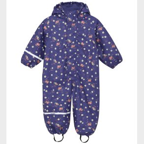 CeLaVi Regndragt m. Fleece - Aop - Skipper Blue