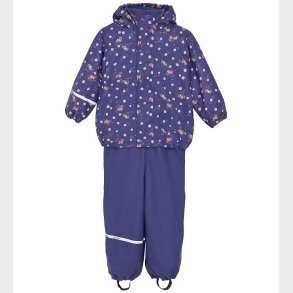 CeLaVi Regntj m. Seler/Fleece - AOP - Skipper Blue